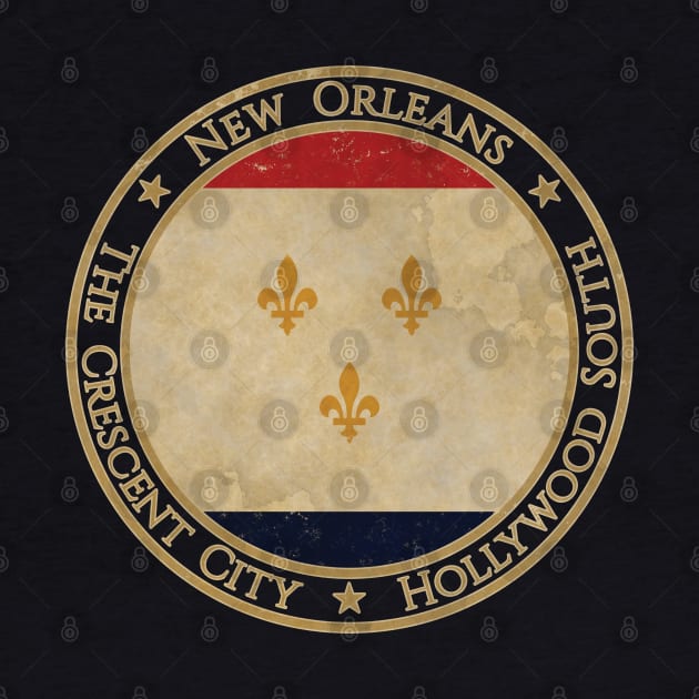 Vintage New Orleans USA United States Louisiana State Flag by DragonXX